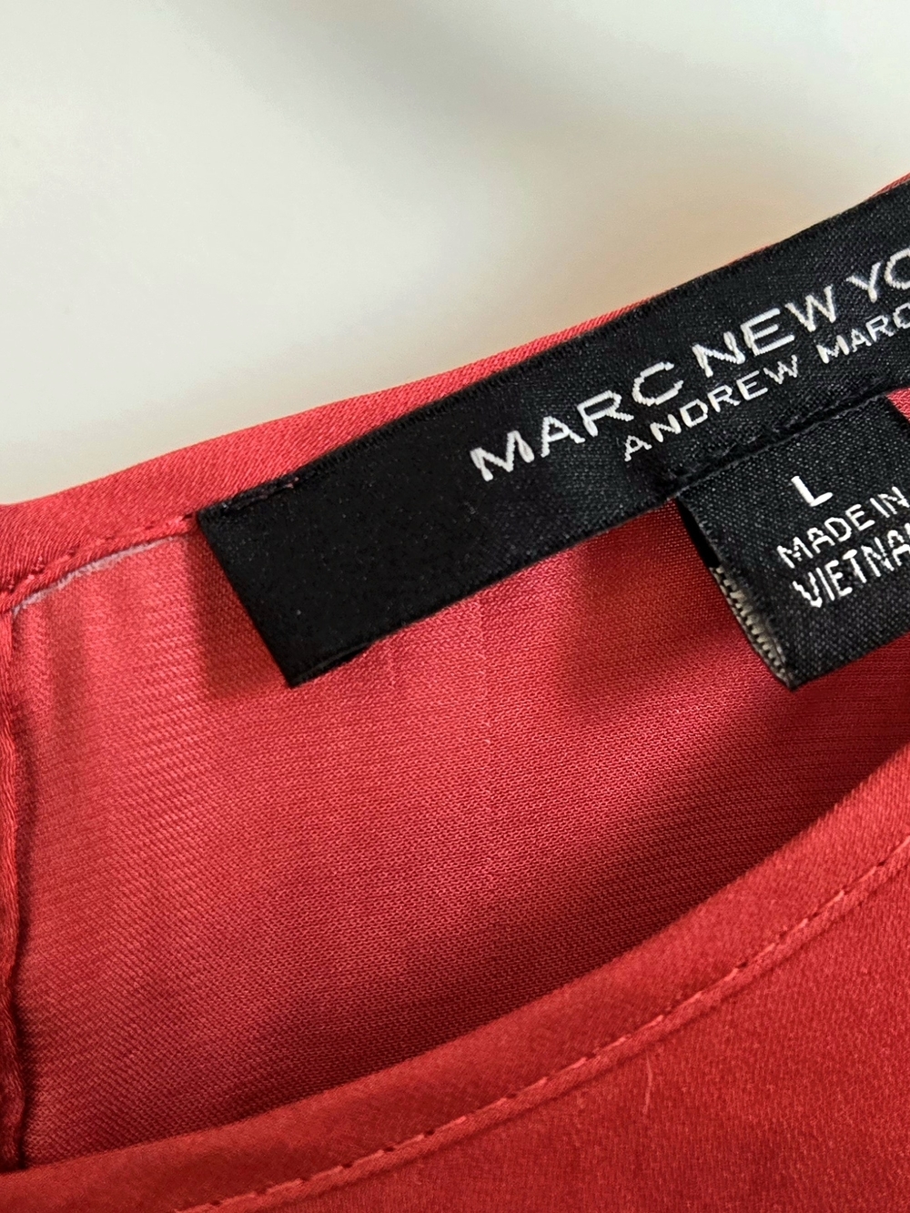 Andrew Marc Red Gathered Balloon-Sleeve Blouse - Picture 3 of 3